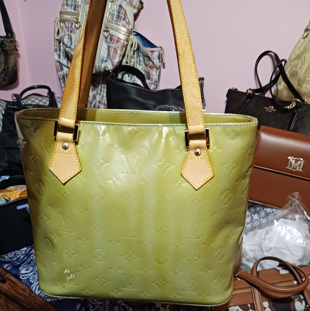 Louis Vuitton Vernis Houston baby blue and green bag - Picture 5 of 12
